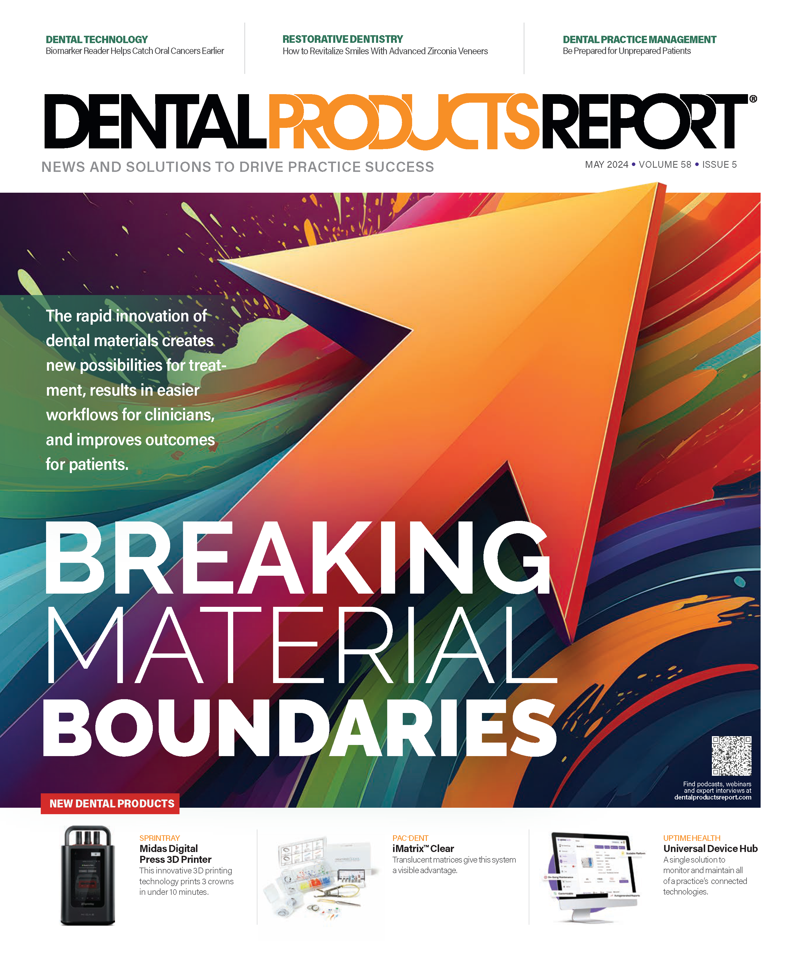   Dental Products Report May 2024 issue cover – Breaking Materials Boundaries